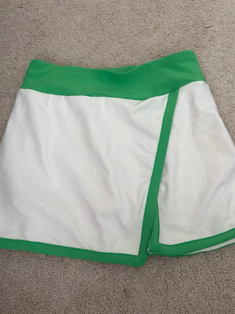 White Tennis Skort with Green Trim